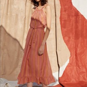 Apiece Apart halter stripe orange midi dress - 4